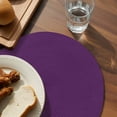 thumbnail image 3 of Pure Dark Purple Round 15 Inch Placemats Set of 6, Simple Solid Color HeatResistant Non Slip Place Mats for Dining Table, Wipeable Braided Kitchen Table Mats for Housewarming, 3 of 9
