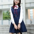 thumbnail image 4 of Traje de marinero universitario, uniforme de clase escolar para mujer, uniforme JK para niña suave, chaleco con tapeta en ángulo, vestido y falda para mujer, 4 of 6