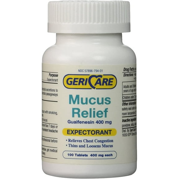 Gericare Expectorant Mucus Relief Guaifenesin 400mg 3 pack by Geri-Care