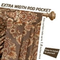 thumbnail image 6 of VOGOL Coffee Brown Damask Valance, Extra Wide Swag Curtains 79x43 Inches for Bedroom, 6 of 8