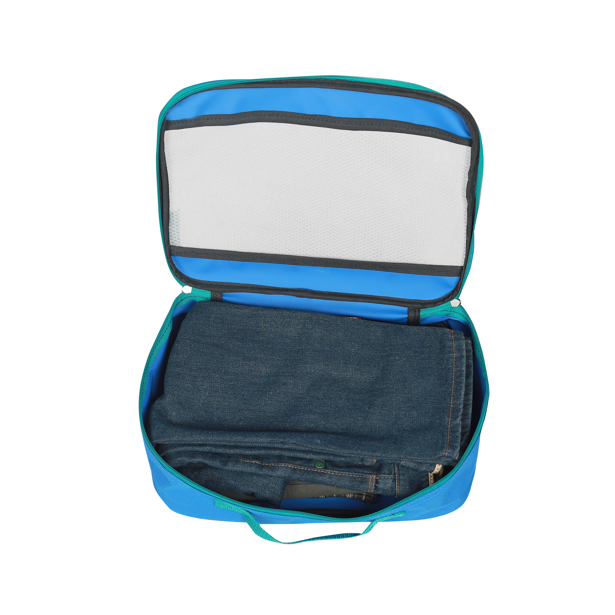 Handy Sandy Deluxe 5 PIECE Organizing Packing Cube Set (Solid Light Blue)