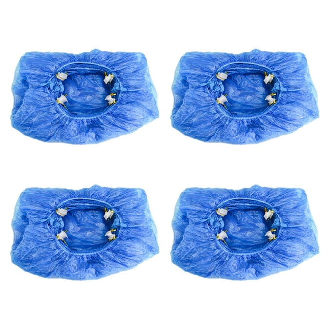 CIMAXIC 100pcs Disposable Shoe Cover Dustproof Machine Shoe Cover Breathable Shoe Cover T Button Shoe Cover Machine Shoe Cover for Home Office Hotel Shop (Blue),5.91"X19.69"X0.08"
