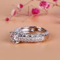 thumbnail image 3 of Blue Jewel Brilliant 1.7 Ct Round Cut Diamond Ring - Silver 14K White Gold Plated Ring - Hidden halo with Milgrain Diamond Rings for Her - Decorative Technique Milgrain Diamond Rings for Women's, 3 of 11