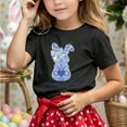 thumbnail image 2 of Kids Casual Letter Pattern T Shirt Multicolor Short Sleeve Crew Neck Regular Soft Breathable Black 8 Years-9 Years, 2 of 4