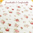 thumbnail image 4 of Cozy Line Home Fashions Floral Pink Rose Garden 3-Piece Quilt Bedding Set, King, 4 of 5