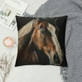thumbnail image 2 of Shangniulu Brown Horse Throw Pillow Covers , Pillow Covers,Wild Farmhouse Animal Cushion Cases,Rustic Kawaii Decorative Accent Pillow Cases,Bedroom Decor White, 2 of 5