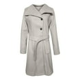 thumbnail image 6 of Fall Winter Savings Clearance 2024! TAGOLD Womens Lapel Woolen Cloth Coat Trench Jacket Long Overcoat Outerwear Womens Fall Fashion Cardigan, Gray, XXL, 6 of 7