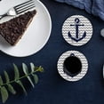 thumbnail image 6 of FMSHPON Nautical Anchor with Gray and White Chevron Set of 8 Round Coaster for Drinks, Absorbent Ceramic Stone Coasters Cup Mat with Cork Base for Home Kitchen Room Coffee Table Bar Decor, 6 of 6