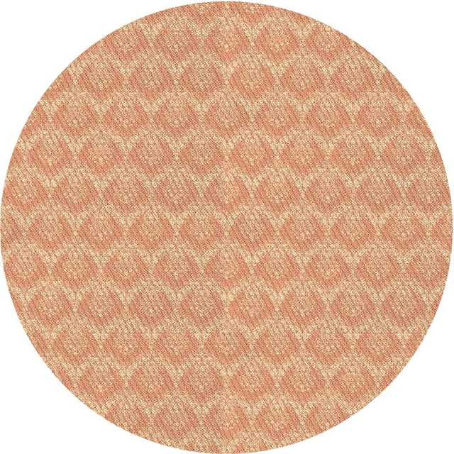 Ahgly Company Machine Washable Indoor Round Transitional Construction Cone Orange Area Rugs, 5' Round