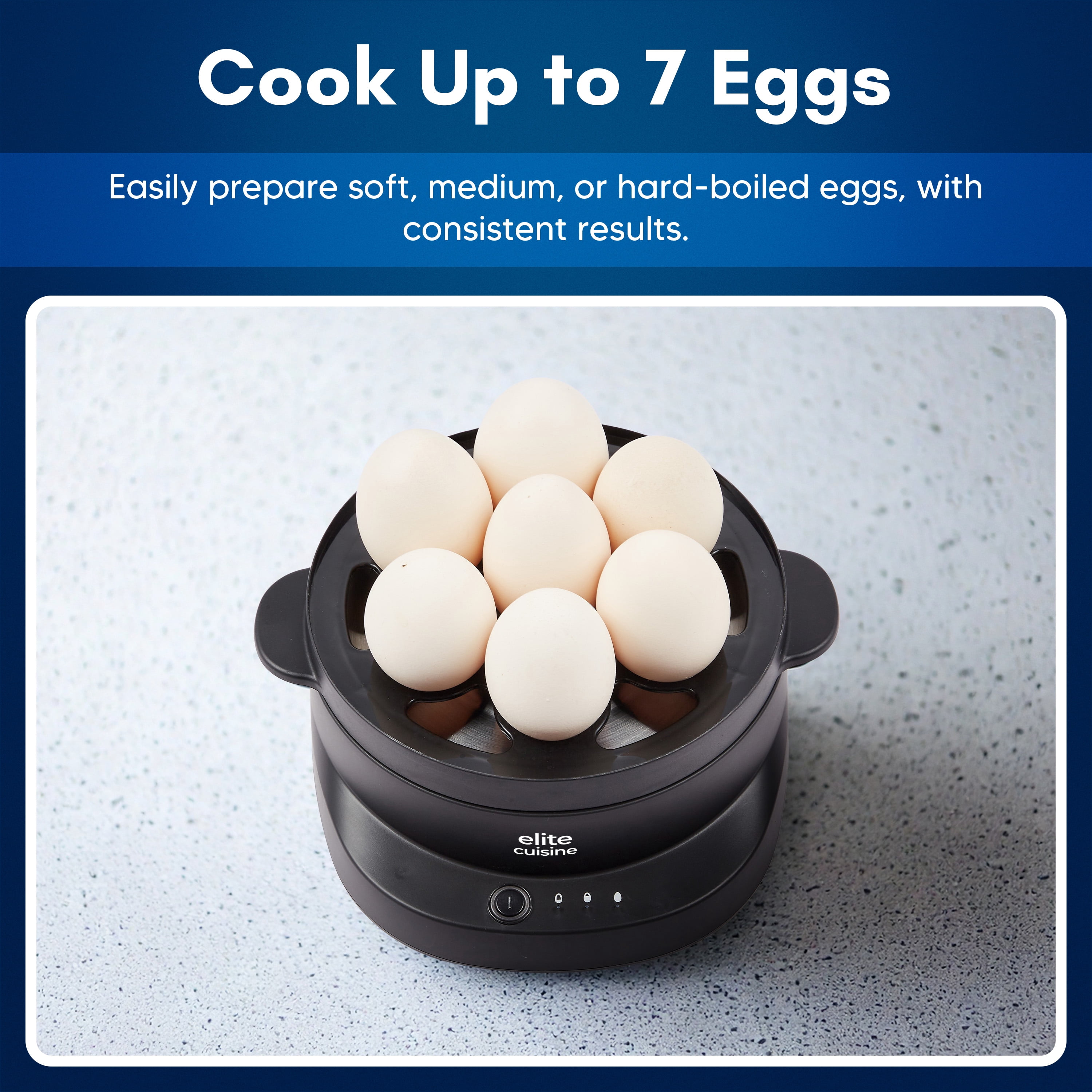 Elite Gourmet EGCL2501 7-Eggs Cooker, Voice Alert