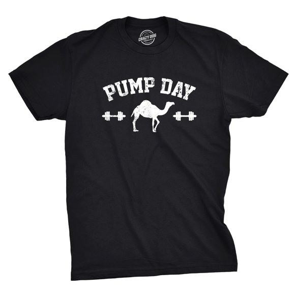 Mens Pump Day Funny Camel Hump Day Workout Fitness Gym Lifting T shirt (Black) - L
