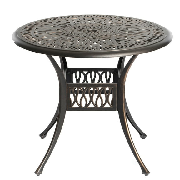 Indoor and Outdoor Bronze Dinning Set 2 Chairs with 1 Table Patio Cast Aluminum.