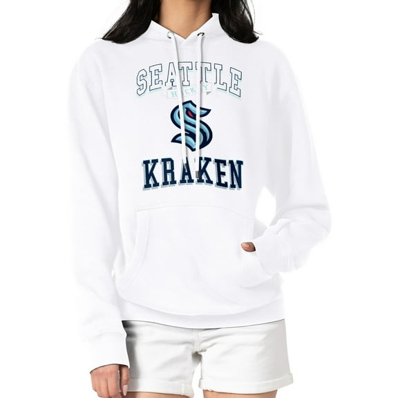 Women's G-III 4Her by Carl Banks White Seattle Kraken Team Logo Tri-Blend Fleece Pullover Hoodie