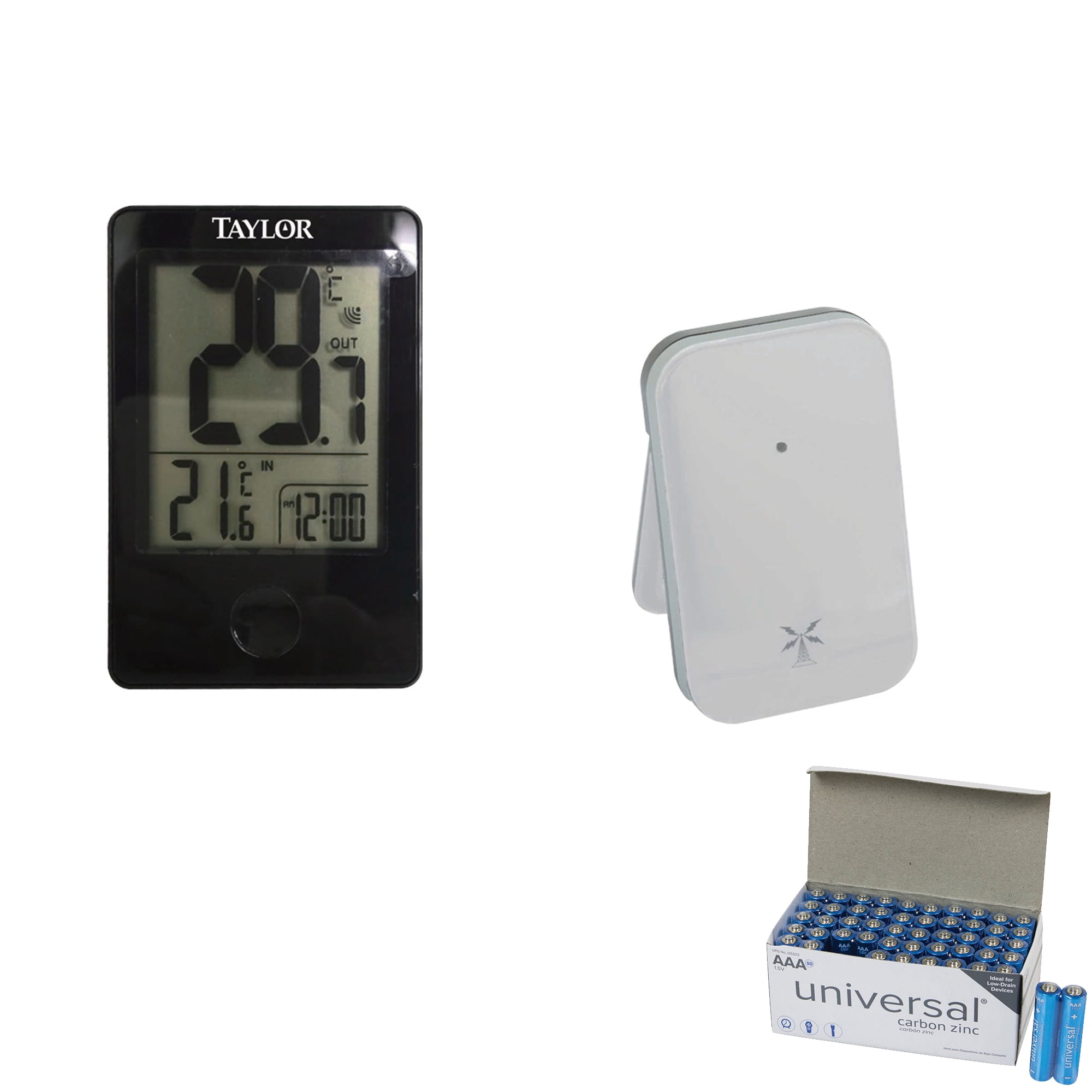 Taylor 1730 Indoor/Outdoor Digital Thermometer With Remote & UPG AAA 50