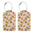 thumbnail image 3 of Honeii Hamburger Pizza Print Leather Luggage Tag for Suitcases,ID Tags,Bag Tags for Luggage,Functional Travel Tag-4 PCS, 3 of 5