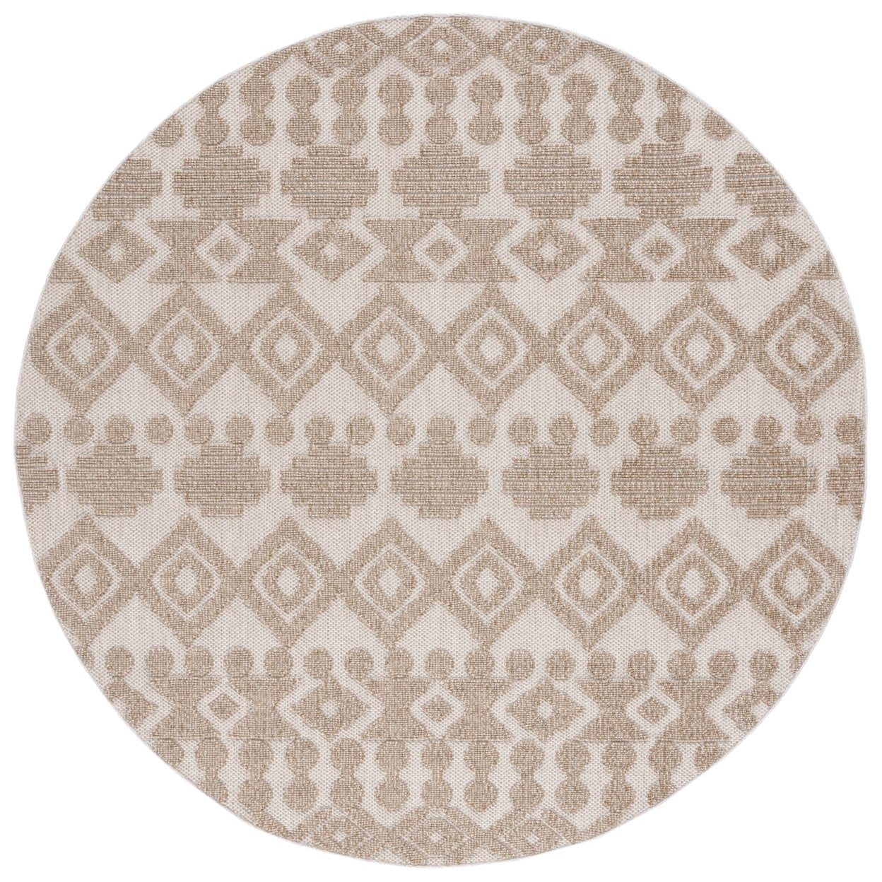 SAFAVIEH Global Anthony Diamond Indoor/Outdoor Area Rug, Beige/Brown, 4' x 6'