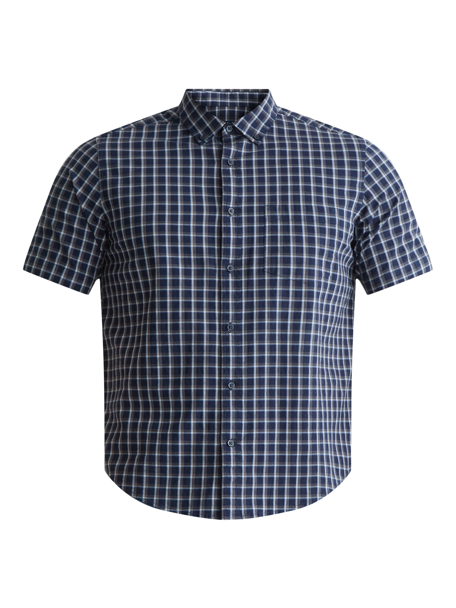 George Men's & Big Men's Classic Fit Short Sleeve Button-Up Poplin Shirt, Sizes S-3XL
