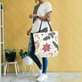 thumbnail image 4 of FORMRS Womens Canvas Tote Bag with Zipper Inner Pocket Shoulder Handbag, Beige Christmas Candy Canes, 4 of 7