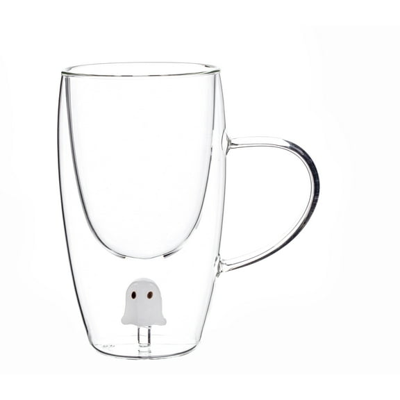 Way to Celebrate Coffee Glass Mug Ghost