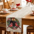 thumbnail image 5 of Christmas Table Runner 108 Inches Long Farmhouse Dress Scarves, Xmas Botanical Birds Snowflake Vintage Dining Tablerunner for Coffee Table/Kitchen Island/Party Décor, 13" x 108", 5 of 8