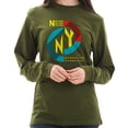 thumbnail image 3 of Big Size Brooklyn NY Graphic Long Sleeve Crewneck Tee - Army Green 3XL, 3 of 4