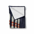 thumbnail image 2 of Bowling Party Soft Flannel Fleece Blanket, Classical Pins on Alley Competition Pursuit Leisure Time Theme Print, Cozy Plush for Indoor and Outdoor Use, 60" x 80", Dark Blue White Red, by Ambesonne, 2 of 6