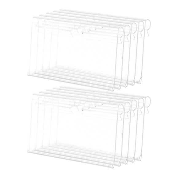 Raindrops 10pcs Transparent Pvc Label Holders With Hooks Clear Price Tags For Supermarket Shelves Office Accessories Clear Plastic Labels Holders