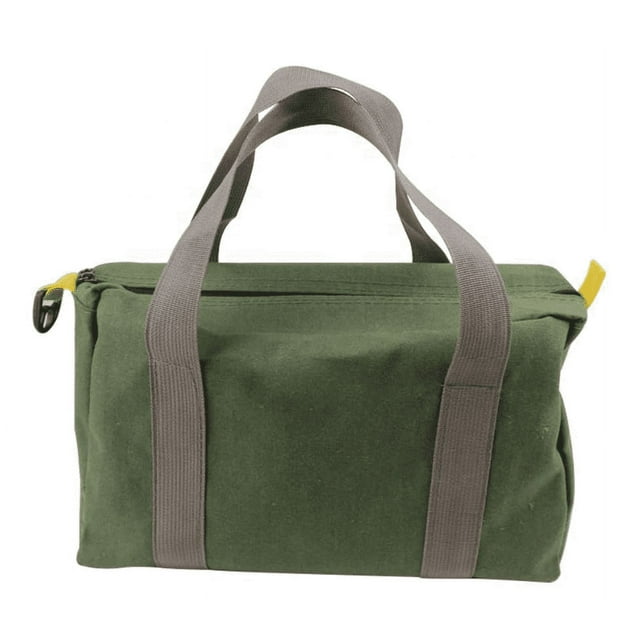 Bolsa de herramientas de boca ancha, bolso de mano de lona resistente de alta capacidad, bolsa de herramientas multifunción portátil para llave de almacenamiento, destornilladores, alicates,