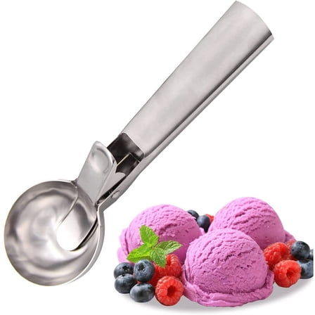 Ice Cream Scoop Trigger Release Stainless Steel Spoon