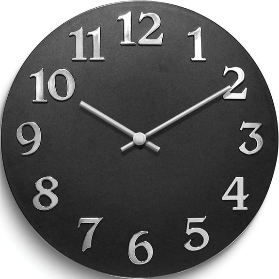 Fashion Vogue-Black Resin Wall Clock (11.75 X 11.75) Made In China gm5196