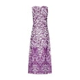 thumbnail image 5 of SMihono Robe Maxi Bohème d'Été pour Femmes Grande Taille Mode d'Été Imprimée Col en V Sans Manches Robe à Enfiler avec Poches Robe de Plage, 5 of 5