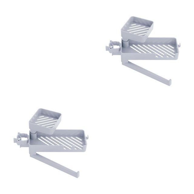 Bewildely Grifo Soporte de esponja Cocina Baño Encimera Toalla Estante de almacenamiento Fregadero Ahorro de espacio Toallita Organizador Gris 2piezas