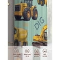 thumbnail image 6 of Construction Truck Sheer Curtains 84 Inch Length 2 Panels for Living Room, Cartoon Grips and Bulldozers Green Voile Kitchen Curtain Set, Luxury Privacy Drapes Window Treatment for Bedroom, 6 of 7