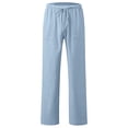 thumbnail image 4 of SUXIAN Pants For Kids Breathable Straight Leg Casual Trousers With Elastic Waist Unisex Comfortable Kid Pants Blue 8-9 Years, 4 of 5