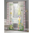 thumbnail image 4 of Easter Sheer Curtains 84 Inch Length 2 Panels for Living Room, Country Gnomes Duck Floral Eggs Pink Buffalo Check Voile Kitchen Curtain Set, Luxury Privacy Drapes Window Treatment for Bedroom, 4 of 7