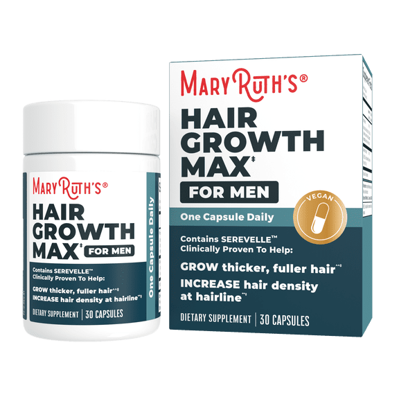 MaryRuth's Men's Hair Growth Max, 30 Capsules, Contains Serevelle