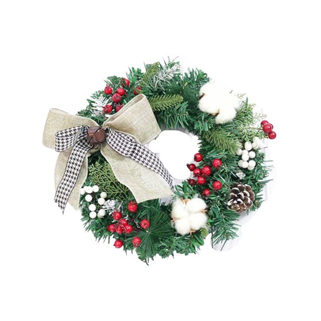 Bearachild Guirnalda colgante de puerta de pared de Navidad de 30cm, decoración de moda, adorno de flores artificiales, accesorios de diseño de fiesta Kits de decoración para fiestas Campana Bearachild HA070521-07B