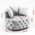 thumbnail image 6 of 40.6 In. Width Black Velvet Chair - Foam Filled For Cozy Living Space Stylish Room, 6 of 6