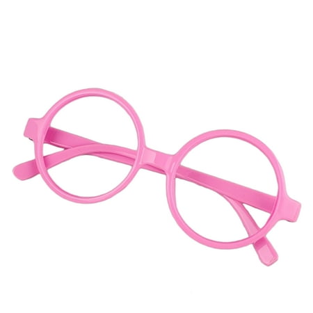 Retro Tv Picture Frame Vintage Style Glasses Frame Without Lens Fashion Retro Round Circle Frame Lensless Glasses - Pink ()
