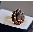 thumbnail image 5 of 2.20Ct Oval Cut Lab Created Red Garnet Women's Flower Gift Ring In 14k Yellow Gold Plated, 5 of 5