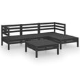 thumbnail image 2 of vidaXL 5 Piece Garden Lounge Set Solid Pinewood Black, 2 of 8
