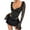 Black, variant on Women's Long Sleeve Lace Bodysuit V Neck Body Suit Shapewear Pink S