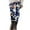 Blue, variant on Women's Stretch Legging Pants Casual Floral Printed High Waist Lift Sports Yoga Compression Legging Black S