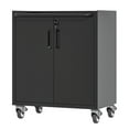 thumbnail image 3 of Tcbosik Rolling Storage Cabinet with Storage, Metal Tool Cabinet with Adjustable Shelf and 2 Doors, Lockable Storage Cabinet for Home Office Garage Basement, Black, 3 of 9