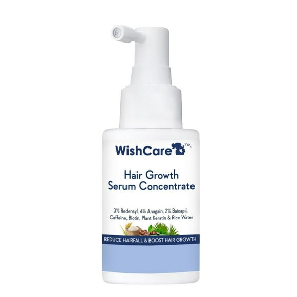WishCare Hair Growth Serum Concentrate - 3% Redensyl, 4% Anagain, 2% Baicapil, Caffeine, Biotin, Plant Keratin & Rice Water - Hair Growth Serum for Men & Women
