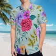 thumbnail image 5 of High Quality Hawaiian Shirts for Men Short Sleeve Aloha Beach Shirt Floral Summer Casual Button Down Shirts Blouses VHBJC6, 5 of 7