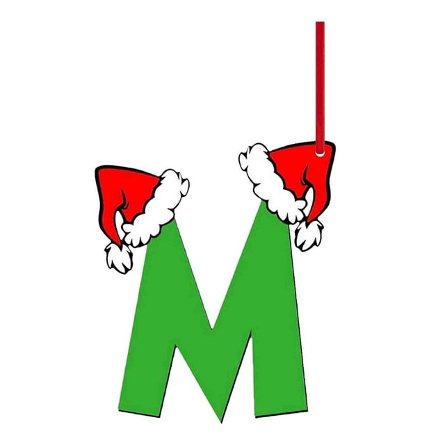 M Christmas Acrylic Letter Ornaments, 8Cm Hanging Decor For Tree, Personalize Your Holiday Display With Festive Letters
