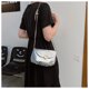 thumbnail image 3 of Bolsa De Hombro Bolsa de hombro para mujer Bolsa bandolera de cuero PU Bolsa bandolera elegante con cadena (Plata) Sywqhk Para Estrenar, 3 of 7