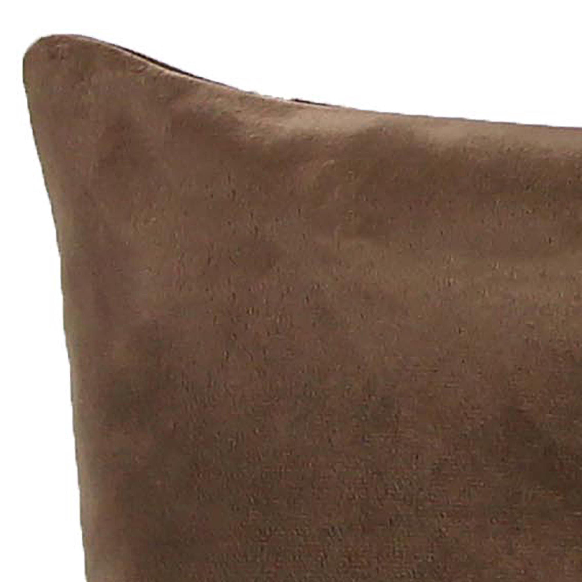 Jordan Manufacturing 20" x 14" Coffee Solid Rectangular Tufted Decorative Lumbar Throw Pillow with Fabric Button