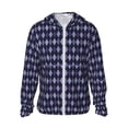 thumbnail image 1 of Lsque Purple and Blue Squares Pattern UPF 50+ Lightweight Sun Protection Men's Women's Long Sleeve Shirt, Hoodie Performance -Large, 1 of 7